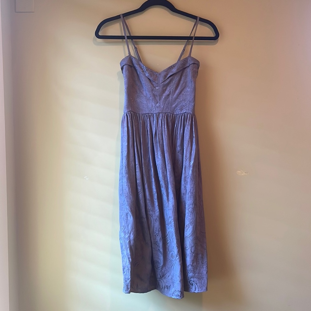 Anthropologie Some Odd Rubies Gray/Silver Brocade Dress